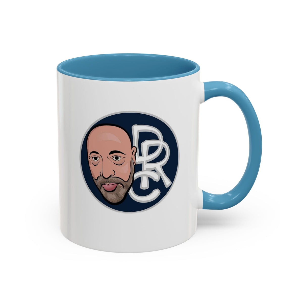 Accent Coffee Mug — Retro Portrait Logo Coffee Cup (11/15oz)