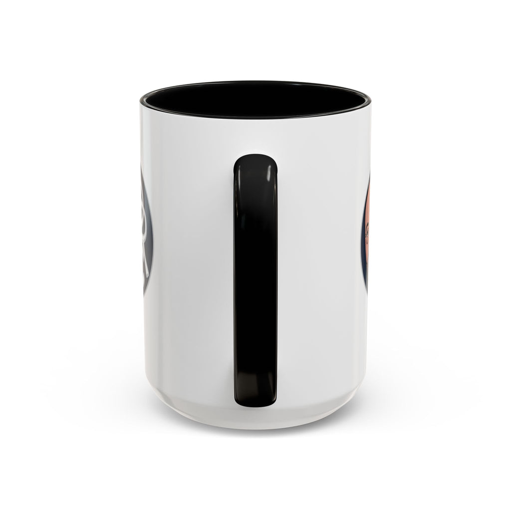 Accent Coffee Mug — Retro Portrait Logo Coffee Cup (11/15oz)