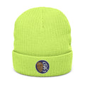 Embroidered Ribbed Beanie – Patch Logo Knit Winter Hat