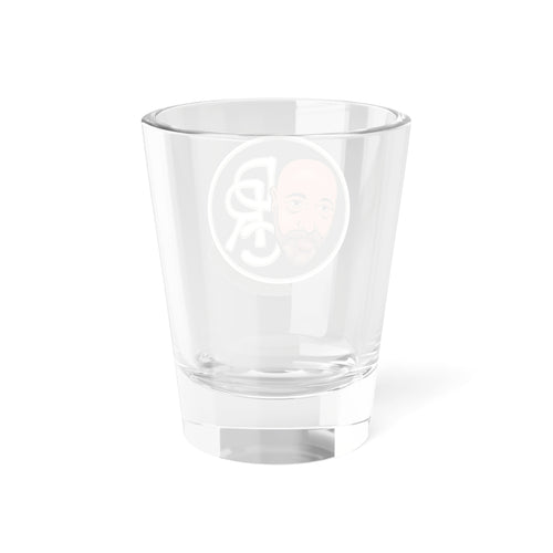 1.5oz Shot Glass with Illustrated Face Emblem
