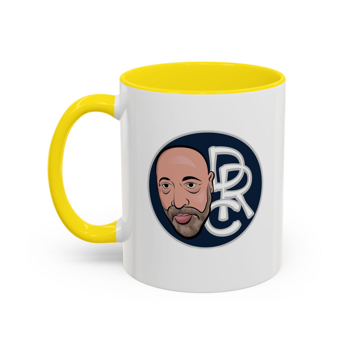 Accent Coffee Mug — Retro Portrait Logo Coffee Cup (11/15oz)
