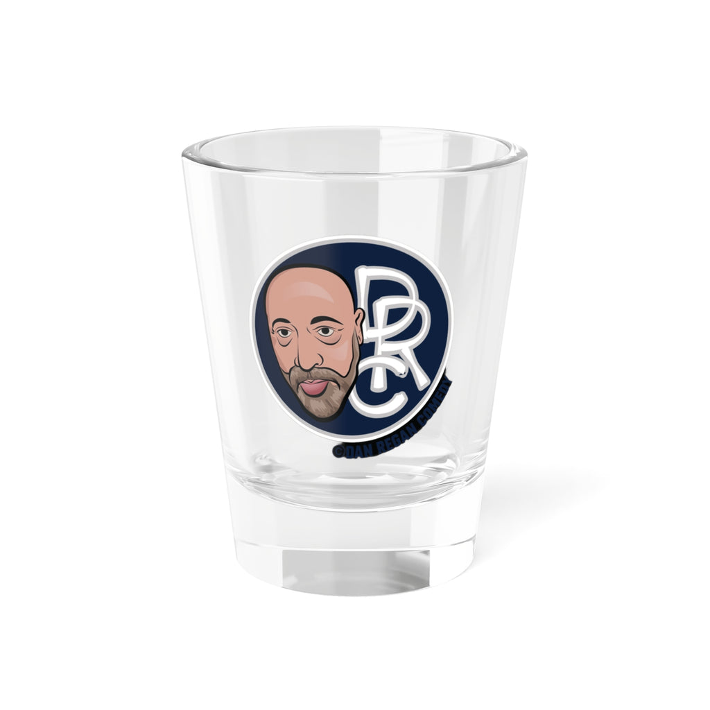 1.5oz Shot Glass with Illustrated Face Emblem