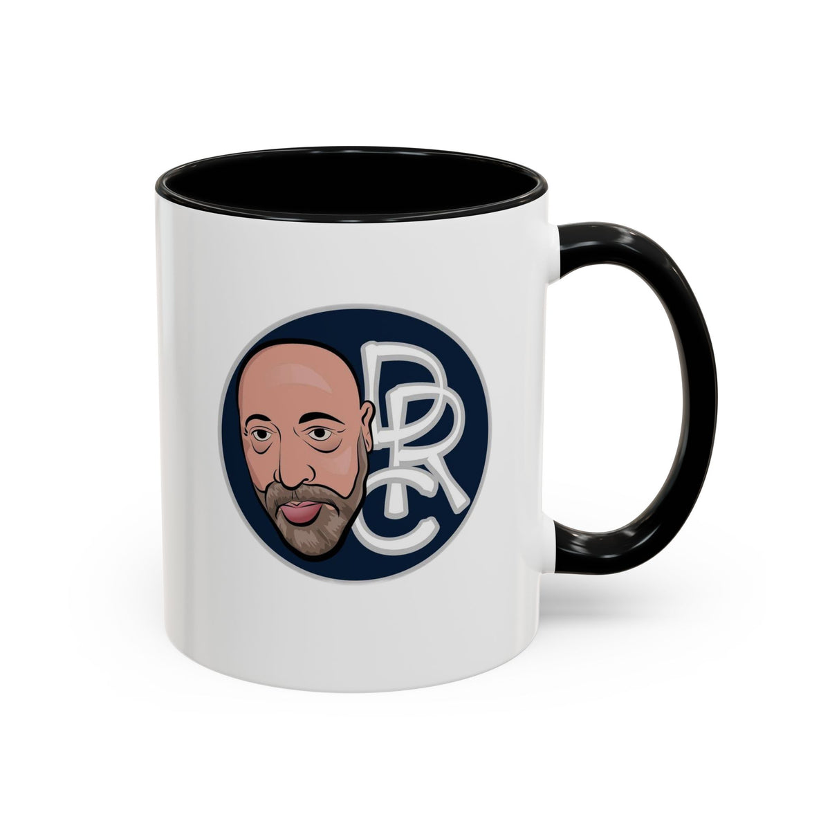 Accent Coffee Mug — Retro Portrait Logo Coffee Cup (11/15oz)