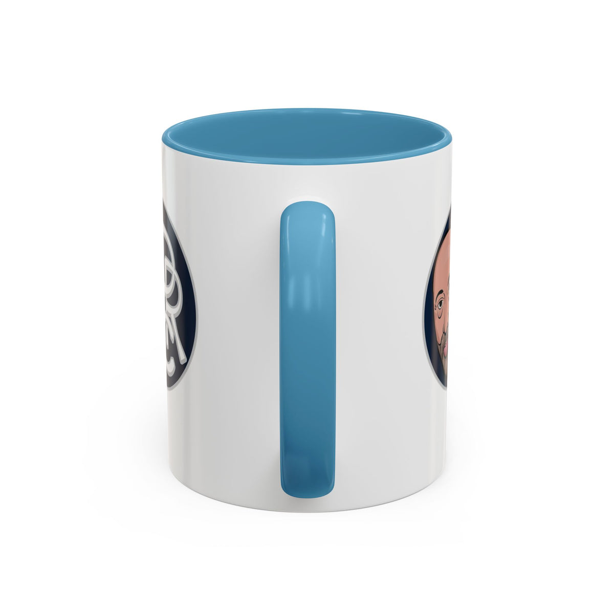 Accent Coffee Mug — Retro Portrait Logo Coffee Cup (11/15oz)