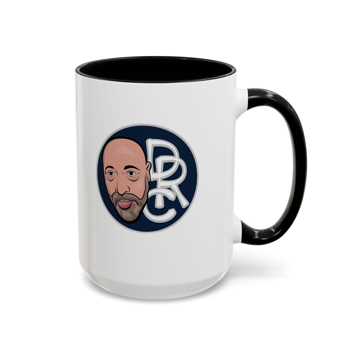 Accent Coffee Mug — Retro Portrait Logo Coffee Cup (11/15oz)