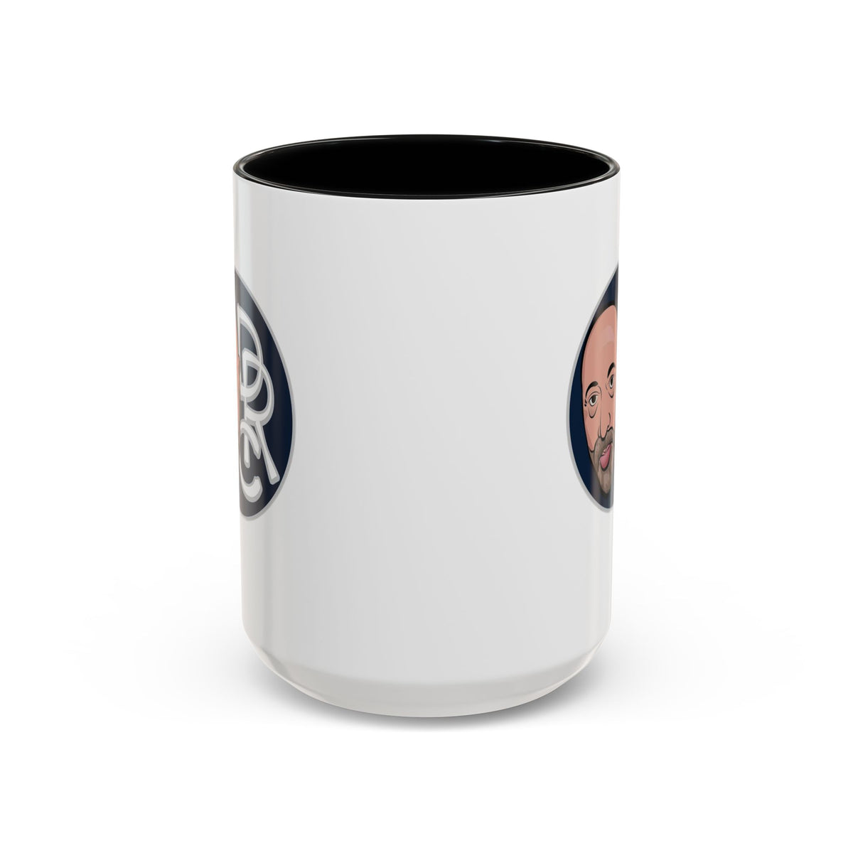 Accent Coffee Mug — Retro Portrait Logo Coffee Cup (11/15oz)