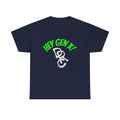 Hey Gen X! DRC Logo Graphic Tee – Retro Neon Green Streetwear T-Shirt