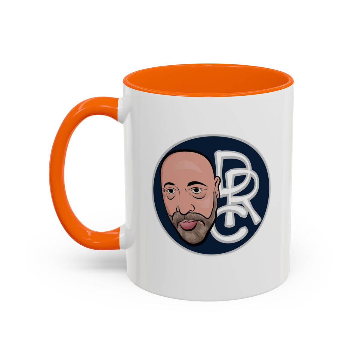 Accent Coffee Mug — Retro Portrait Logo Coffee Cup (11/15oz)