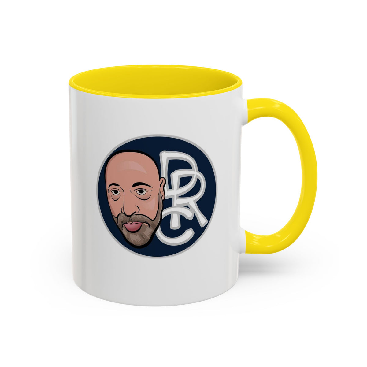 Accent Coffee Mug — Retro Portrait Logo Coffee Cup (11/15oz)